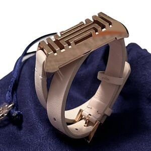 NWOT Tory Burch for Fitbit Fret Double Wrap Bracelet - Rose Gold & Pink